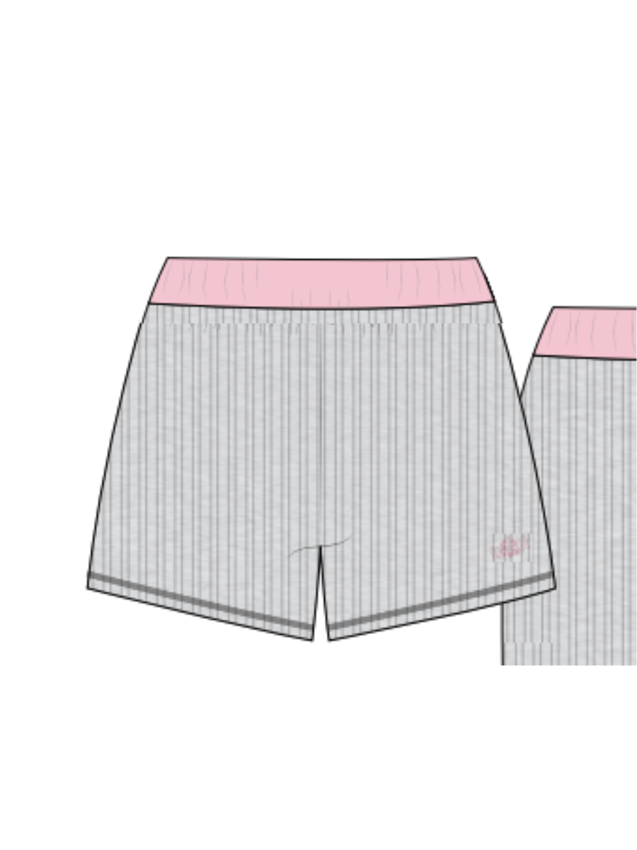 Lounge Jersey Knit Hibiscus Embroider Shorts