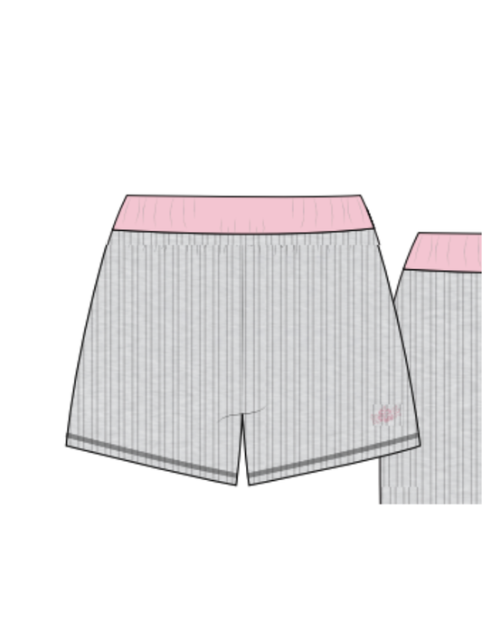 Lounge Jersey Knit Hibiscus Embroider Shorts