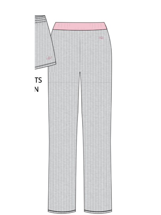 Lounge Jersey Knit Hibiscus Embroider Pants