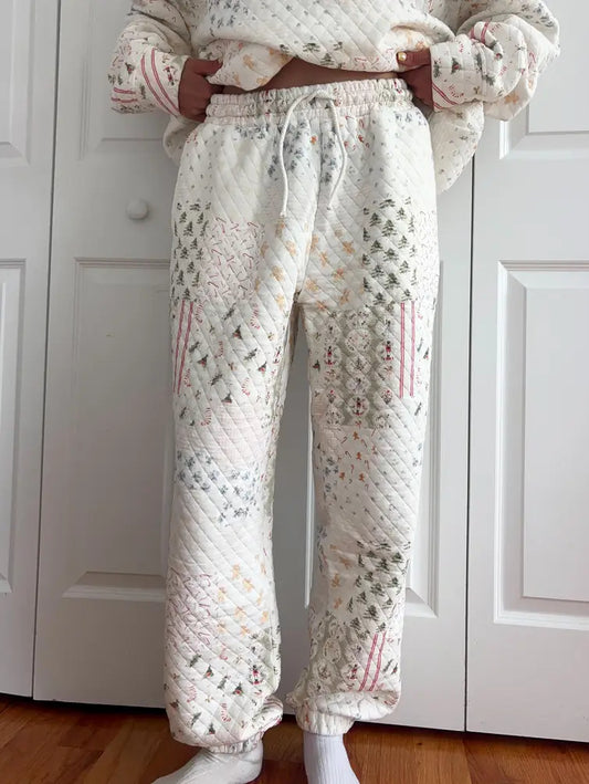 Christmas Holiday Quilted Joggers