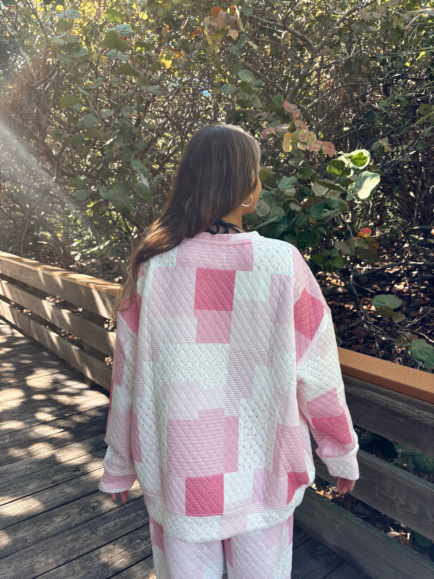 Margo Quilted Patchwork Crewneck Sweatshirt