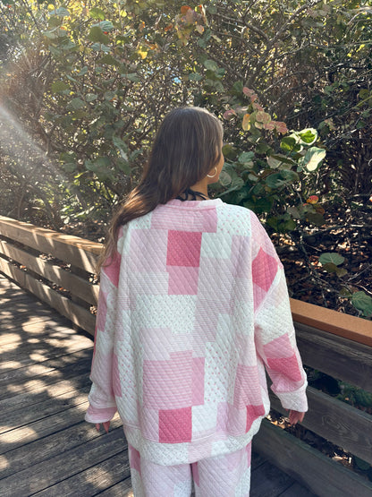 Margo Quilted Patchwork Crewneck Sweatshirt