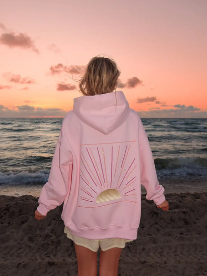 Sunset Rays Embroider Hoodie
