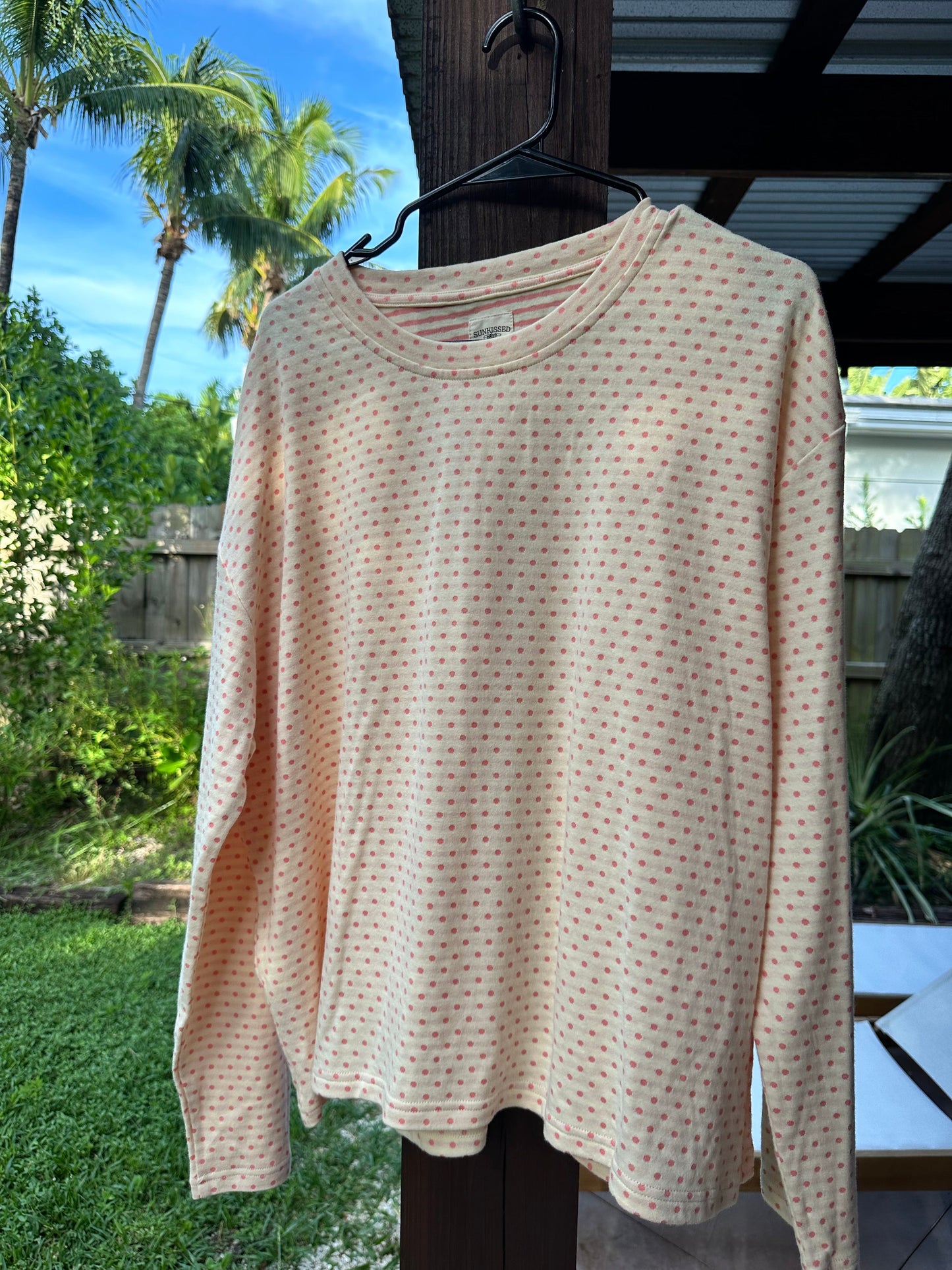 Polka Dot Short Sleeve Pajama Top