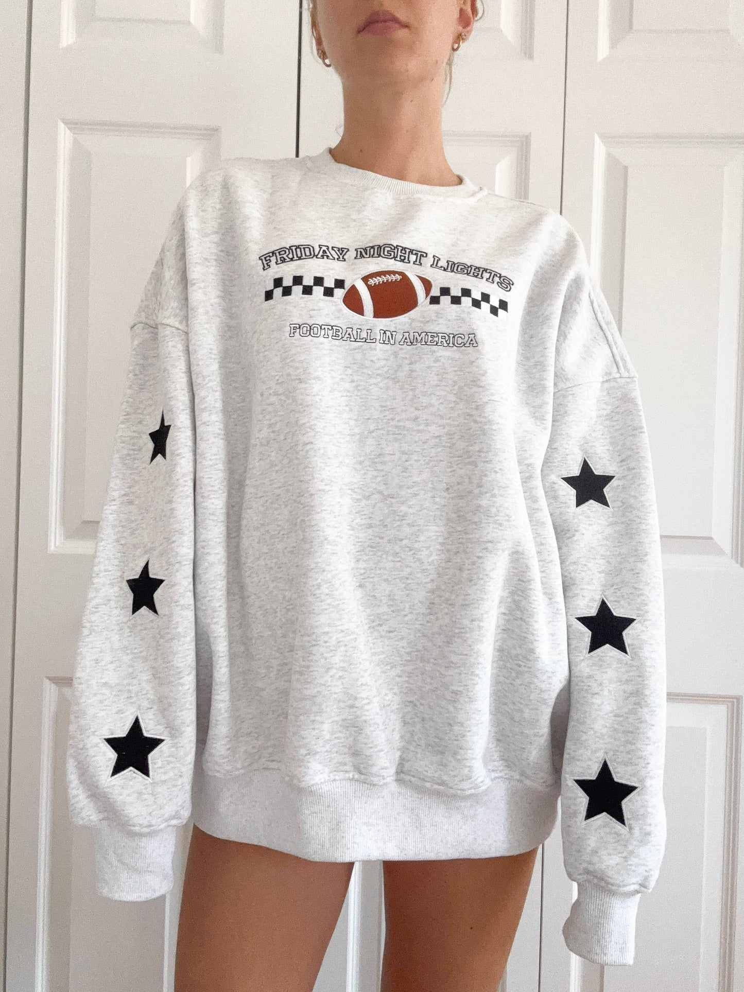 Friday Night Lights Game Day Football Embroider Sweatshirt