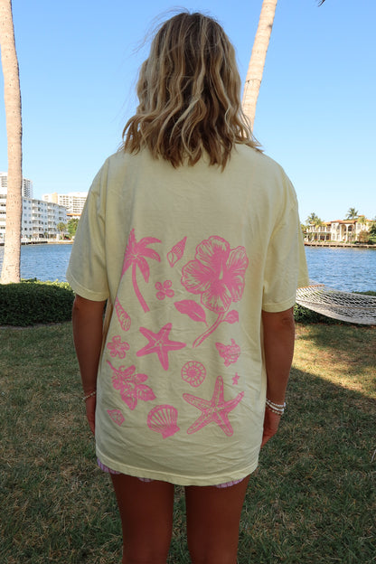 Banana Pink Tropical Comfort Colors Tee