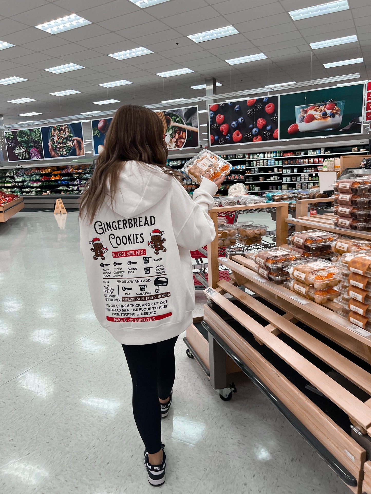 Ivory Gingerbread Recipe Christmas Embroider Hoodie