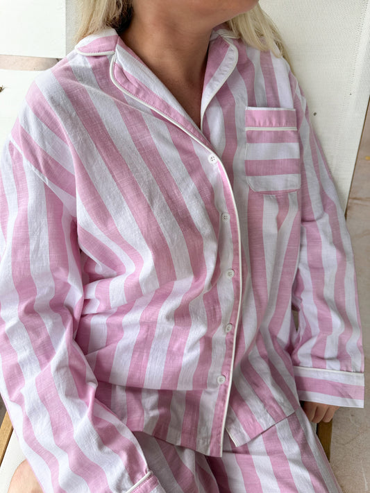 A Day In Greece Striped Pajama Top