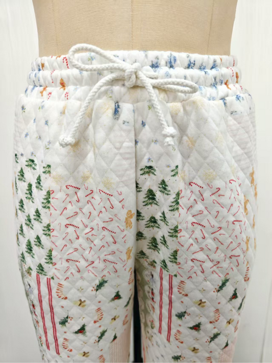 Christmas Holiday Quilted Joggers