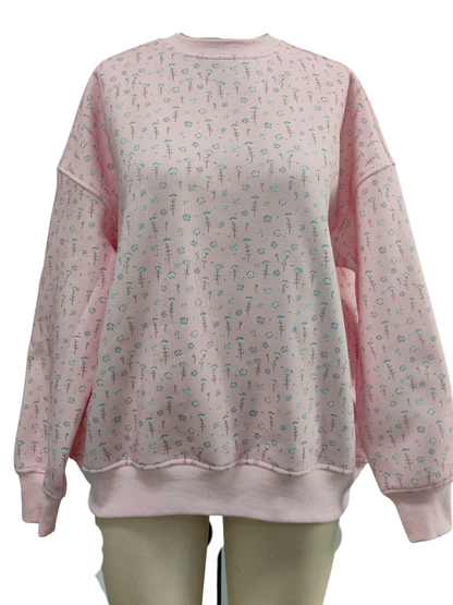 Light Pink Ditsy Blue Floral Sweatshirt