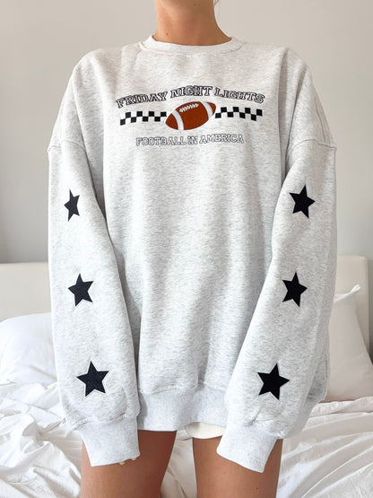 Friday Night Lights Game Day Football Embroider Sweatshirt