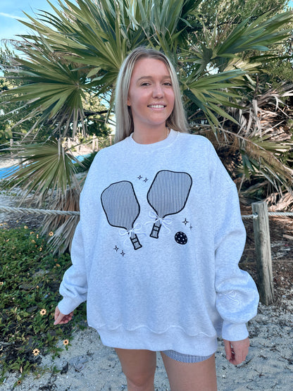 Pickleball Detailed Embroider Sweatshirt