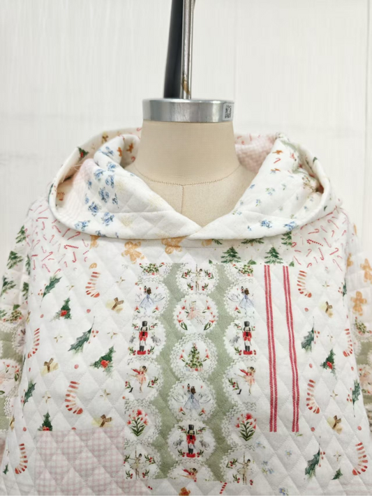 Christmas Holiday Quilted Hoodie