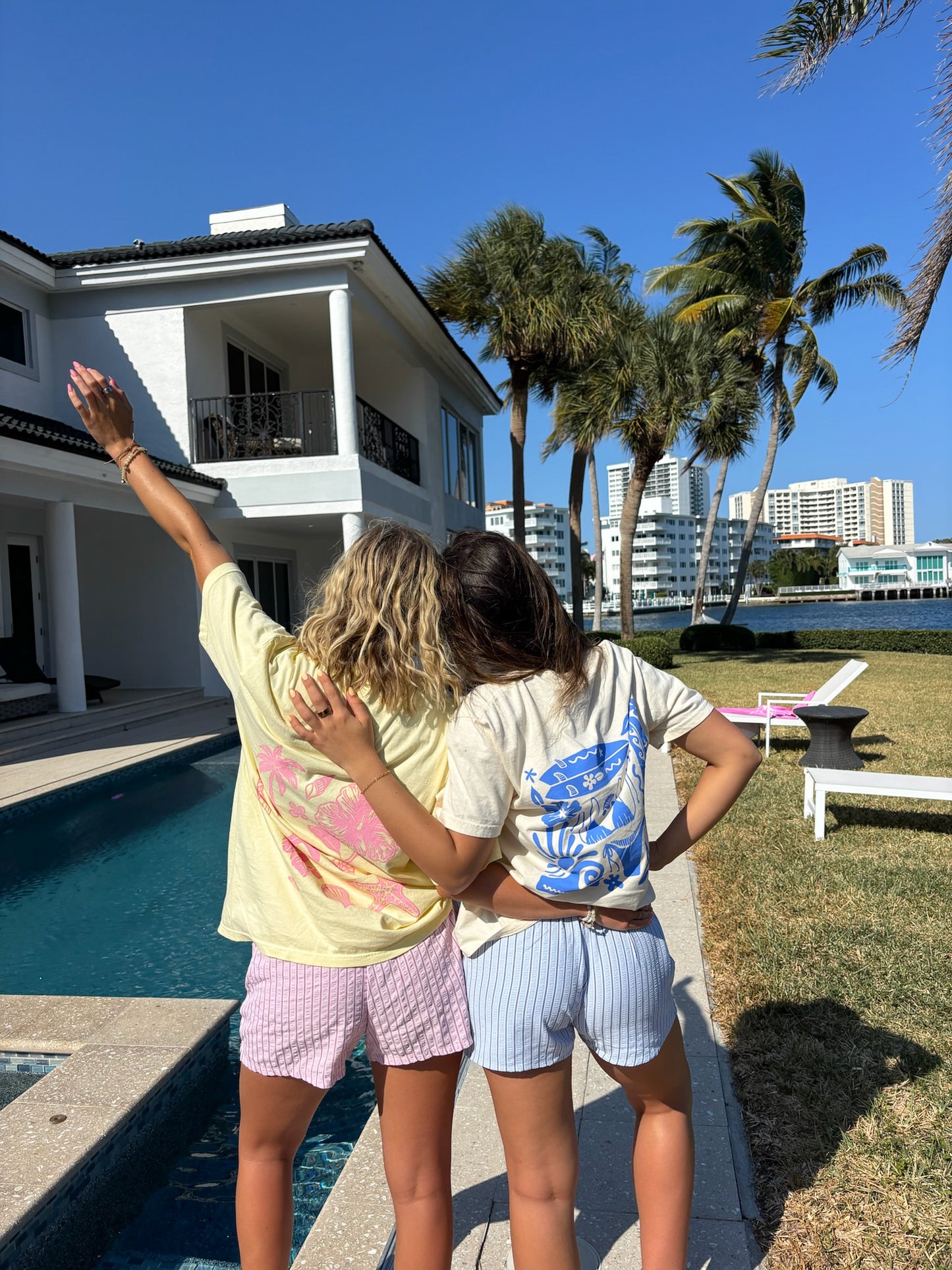 Ivory Blue Swim And Surf Comfort Colors Tee
