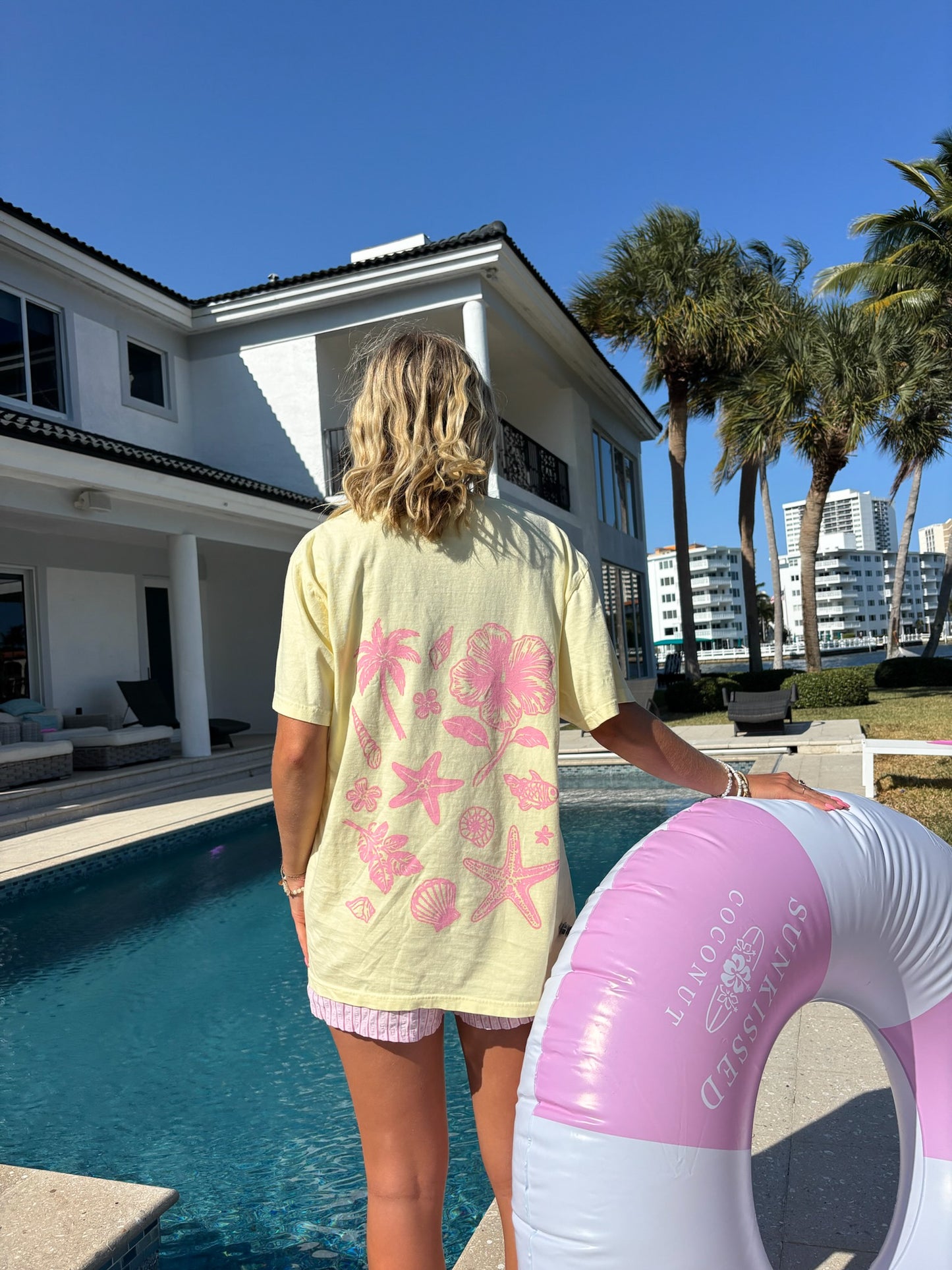 Banana Pink Tropical Comfort Colors Tee