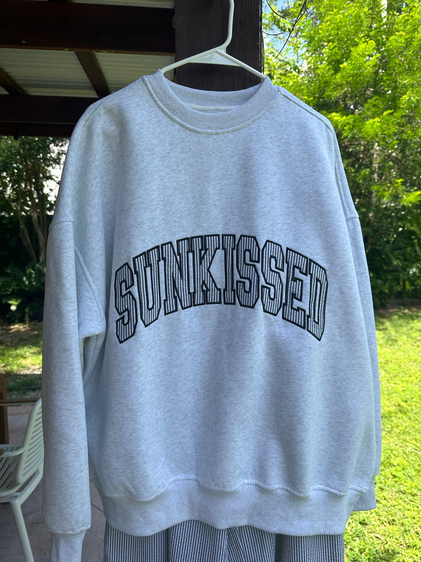 Seersucker Stripe Preppy Sunkissed Sweatshirt