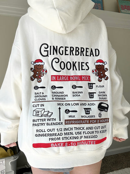 Ivory Gingerbread Recipe Christmas Embroider Hoodie