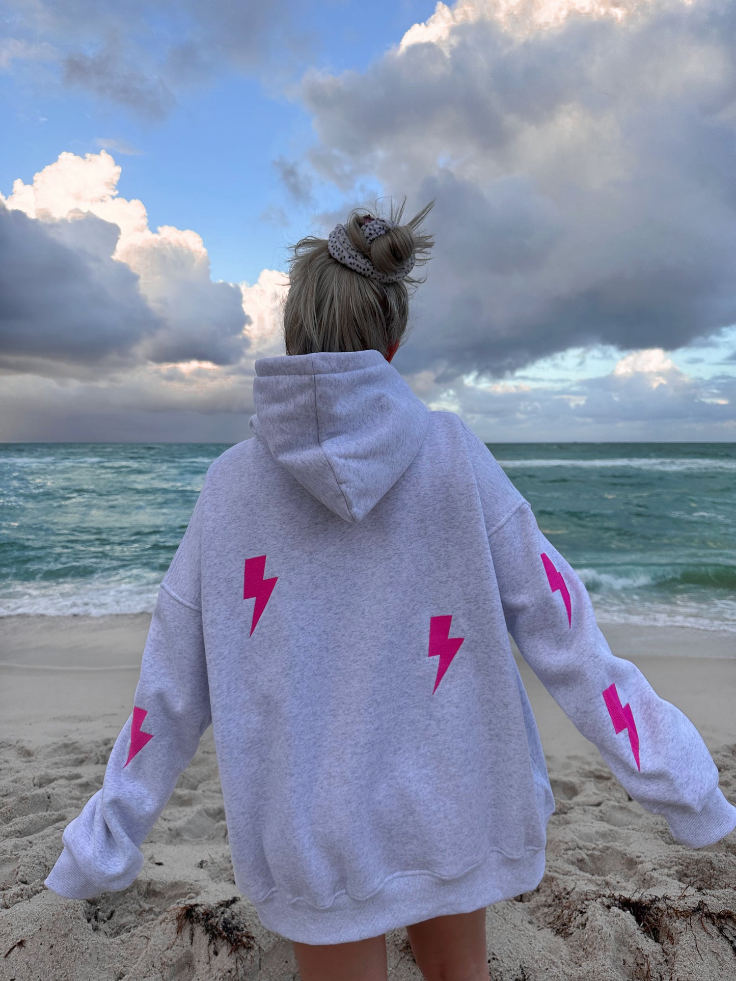 Embroider Lightning Bolt Hoodie