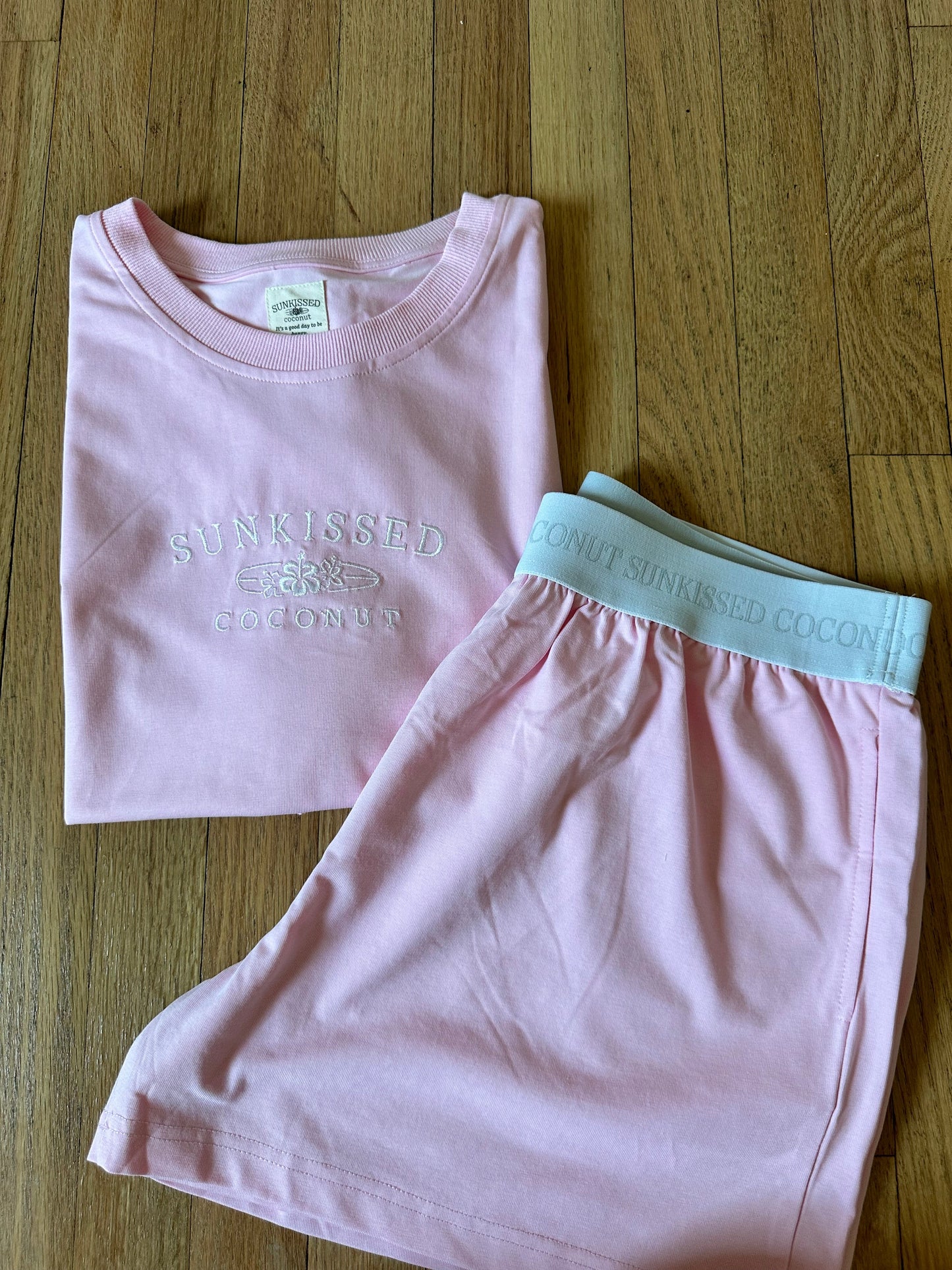 Blair Pink Basic Watercolor Embroider Tee