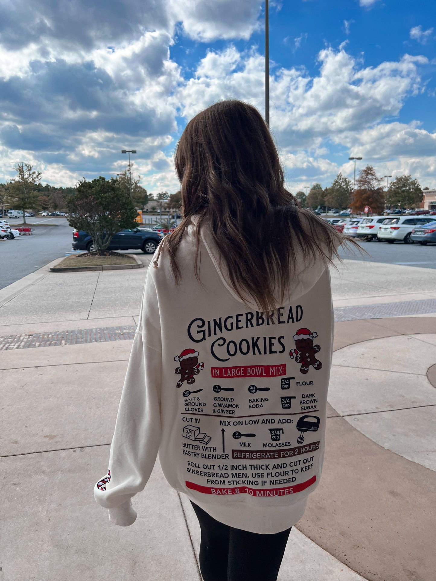 Ivory Gingerbread Recipe Christmas Embroider Hoodie