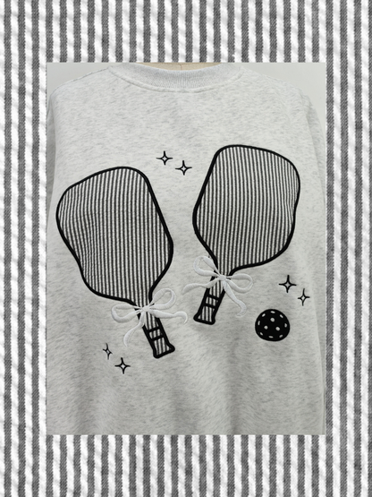 Pickleball Detailed Embroider Sweatshirt