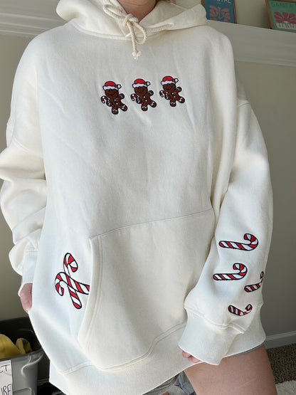 Ivory Gingerbread Recipe Christmas Embroider Hoodie