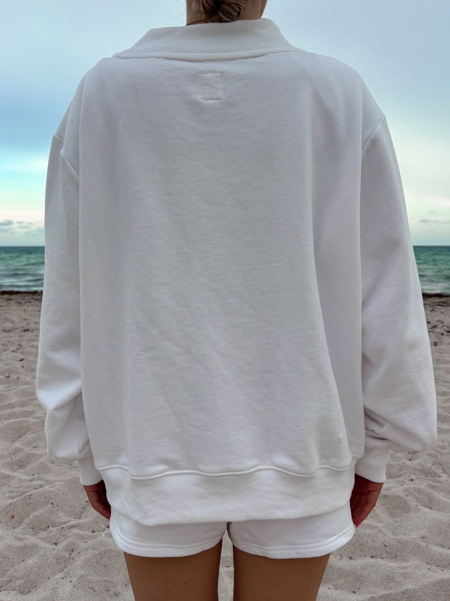 White American Flag Dog Mockneck Sweatshirt 100% Cotton