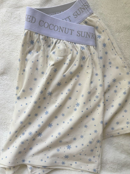 Snowflake Sunkissedcoconut Pajama Shorts