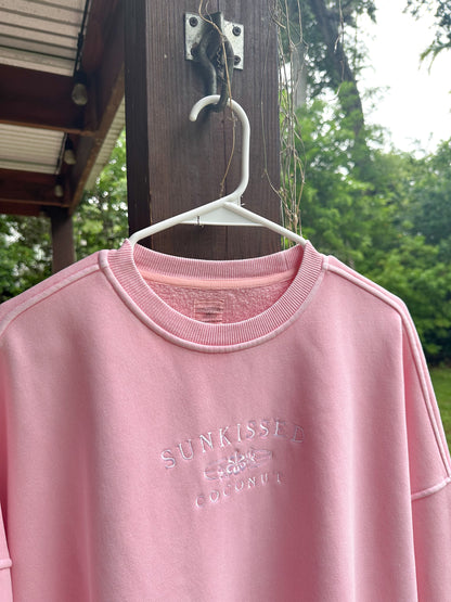 Sunkissedcoconut Vintage Washed Embroider Logo Sweatshirt