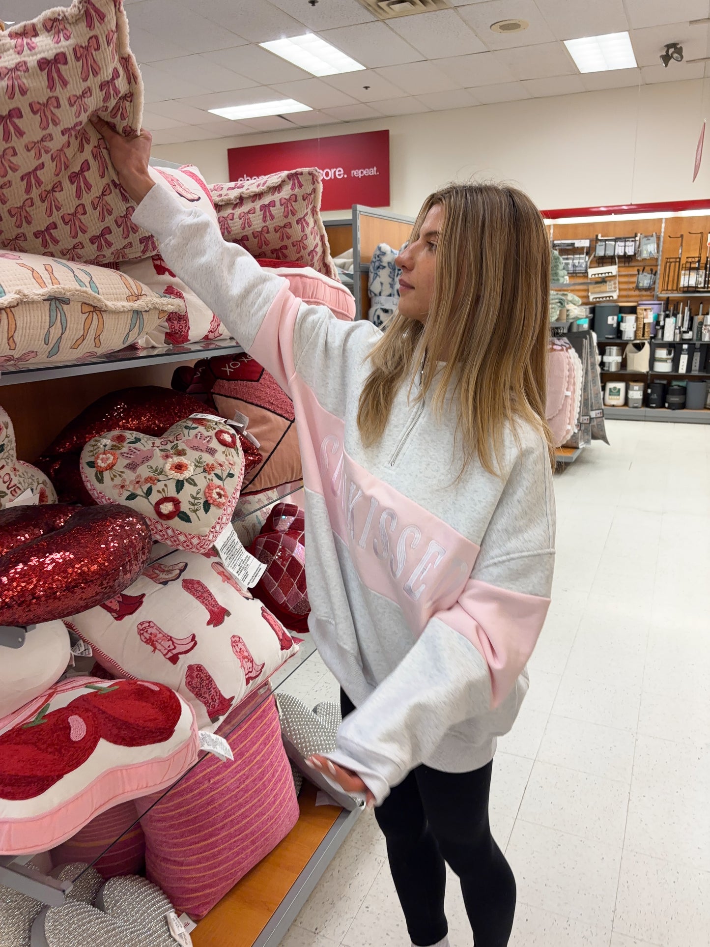 Pearl Grey And Pink Sunkissed Embroider Quarter-Zip