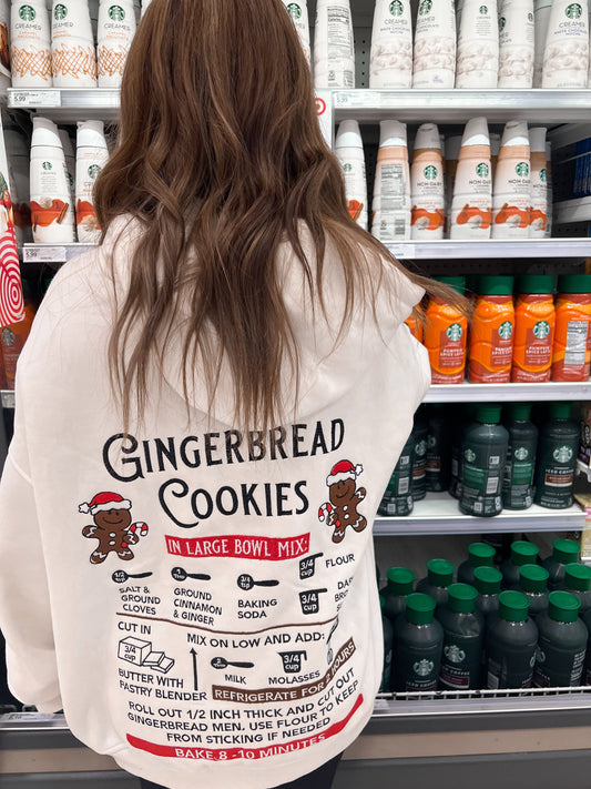 Ivory Gingerbread Recipe Christmas Embroider Hoodie