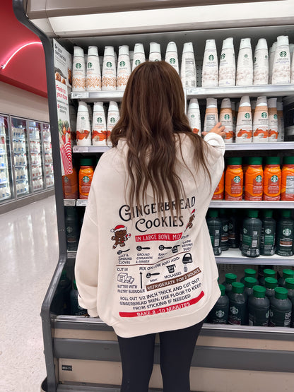 Ivory Gingerbread Recipe Christmas Embroider Hoodie