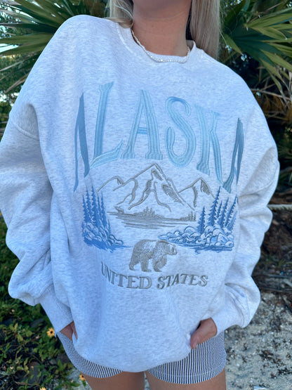 Alaska Detailed Embroider Sweatshirt