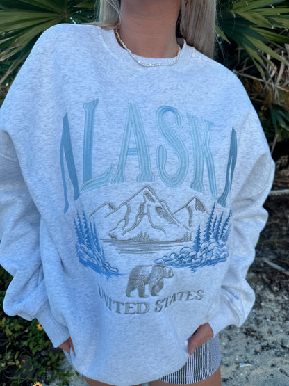 Alaska Detailed Embroider Sweatshirt