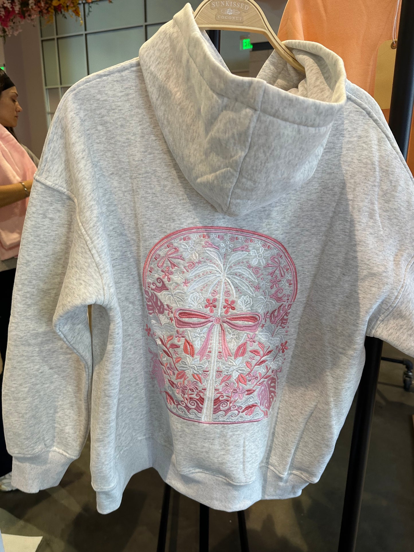 Pearl Grey Tropical Hoodie