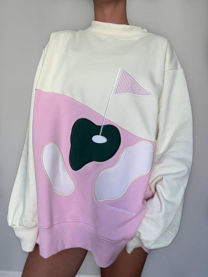 Golfing On The Green Mockneck Sweatshirt 100% Cotton
