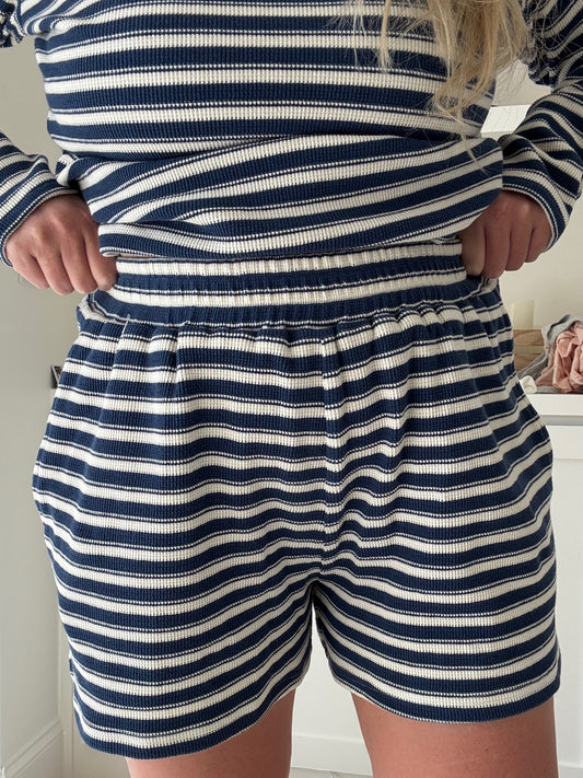 Striped Knit Loungewear Shorts