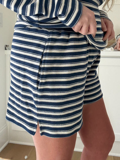 Striped Knit Loungewear Shorts