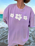 HIBISCUS FLOWER TOWEL EMBROIDER TEE