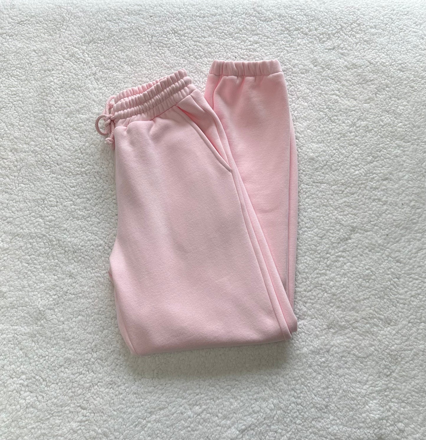 Light Pink Basic Blank Jogger Sweatpants