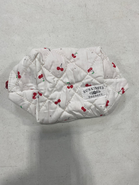 Cherry Mini Quilted Handmade Makeup Bag