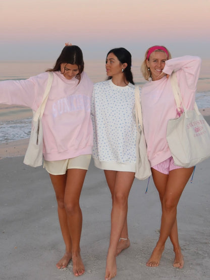 White Lilo Blue Floral Sweatshirt