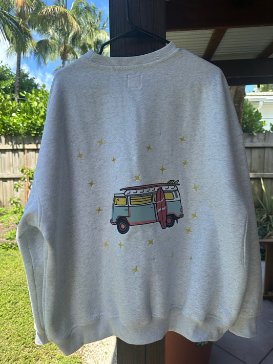 TRADESHOW Pearl Grey Embroider Van Star Sweatshirt