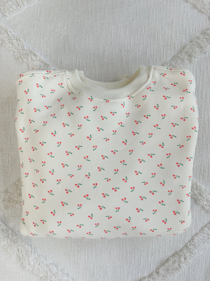 TRADESHOW Blank Ivory Cherries All Over Sweatshirt