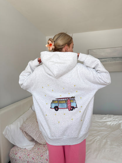 Pearl Grey Star Van Embroider Hoodie