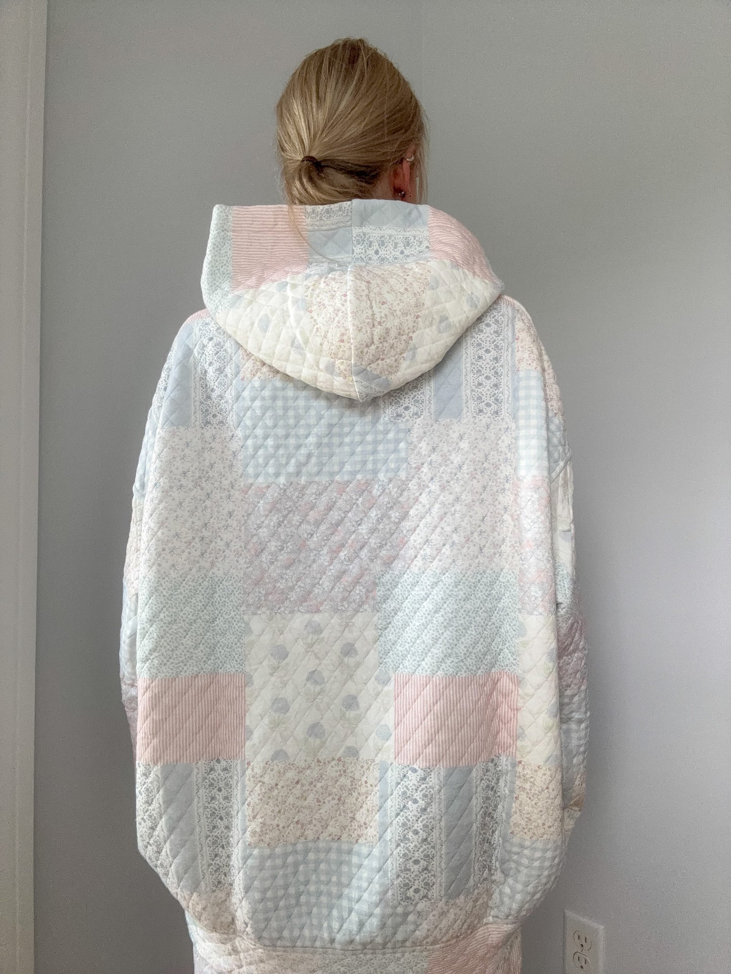 Shades Of Blue Quilted Pastel Hoodie