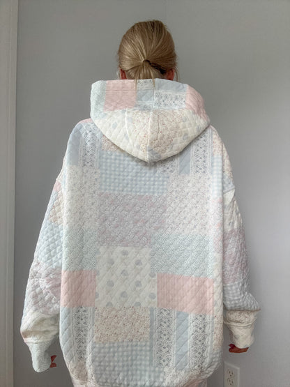 Shades Of Blue Quilted Pastel Hoodie