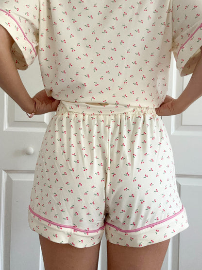 Cherries All Over Pajama Shorts