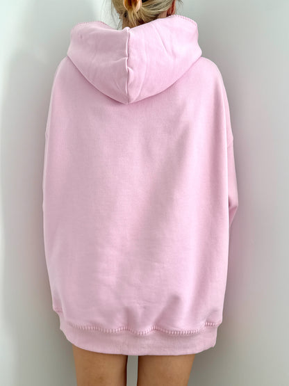 Light Pastel Magenta Stitched Sunkissedcoconut Logo Hoodie 100% Cotton