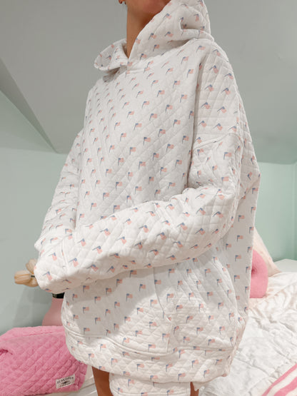 American Flag Quilted Hoodie